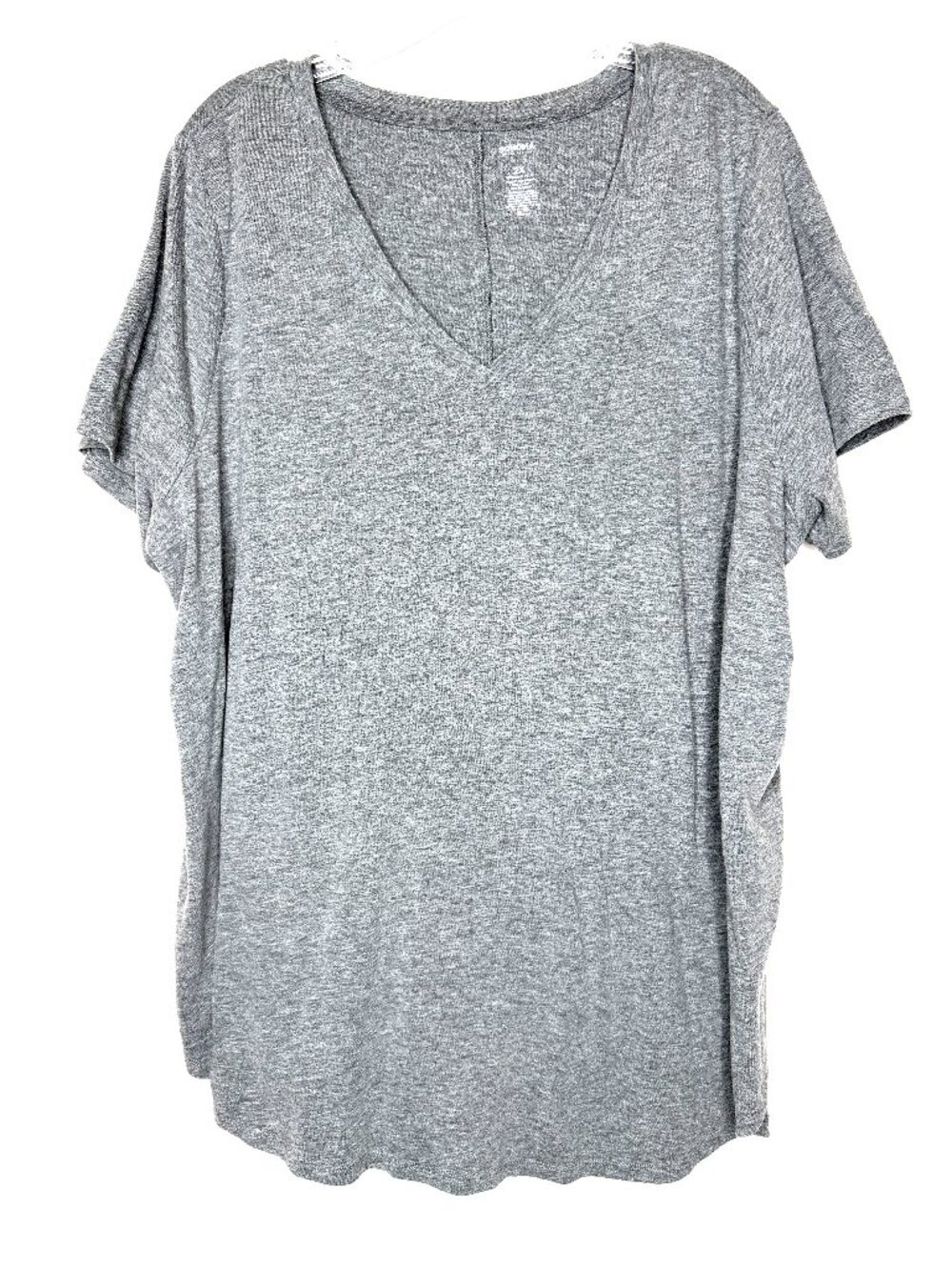 Sonoma Woman’s Top sz 2X V-Neck Short Sleeve Heather Gray Tee Plus Size Shirt